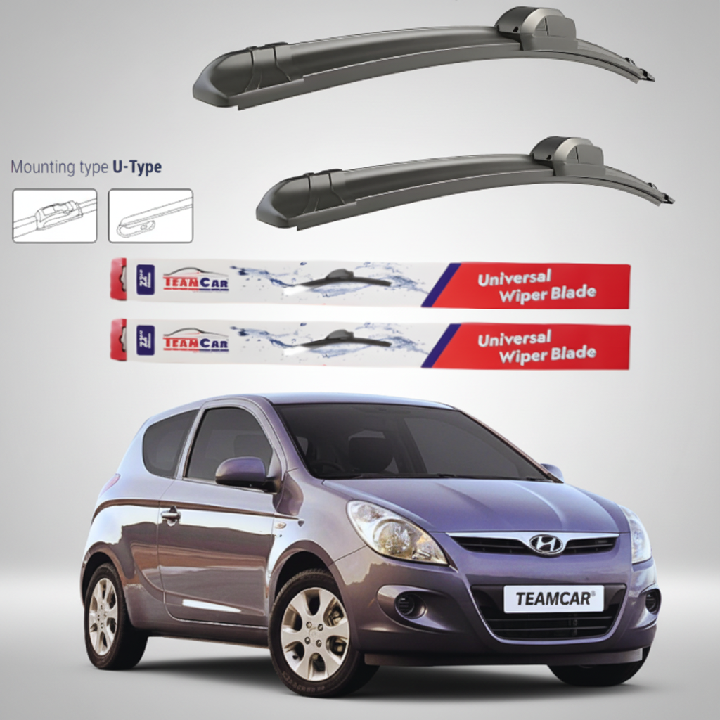 Ștergătoare Hyundai i20 3 uși (2008–2012) Flat | Set față – TeamCar®
