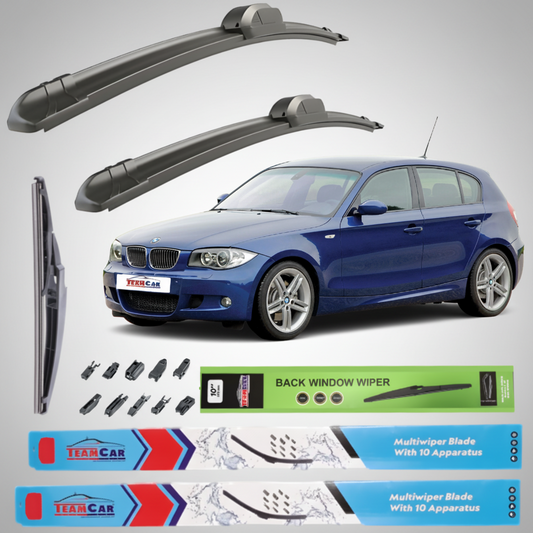 Ștergătoare Auto TeamCar® Compatibile BMW Seria 1 E87 (2004–2011) – Set Complet Față + Spate