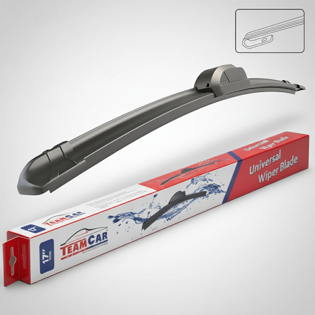 Stergător teamcar flat de 17 inch compatibil cu Bosch AeroTwin și Valeo Silencio