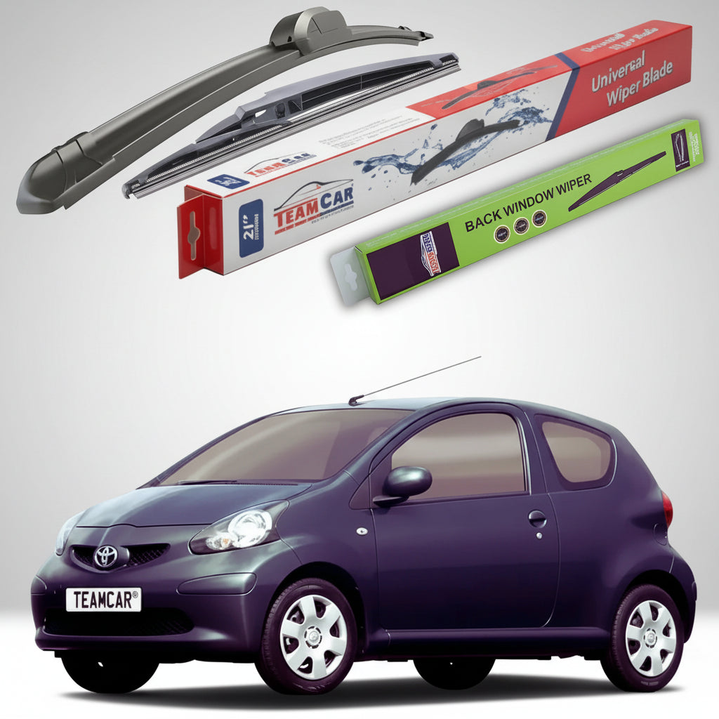 Ștergătoare Toyota Aygo B10 Hatchback 2005-2014 | Set Față și Spate Flat – TeamCar®