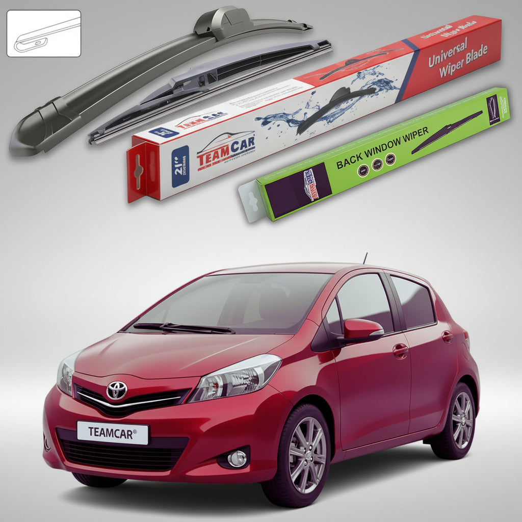 Ștergătoare Toyota Yaris P13 Hatchback 2011-prezent | Set Față și Spate Flat – TeamCar®