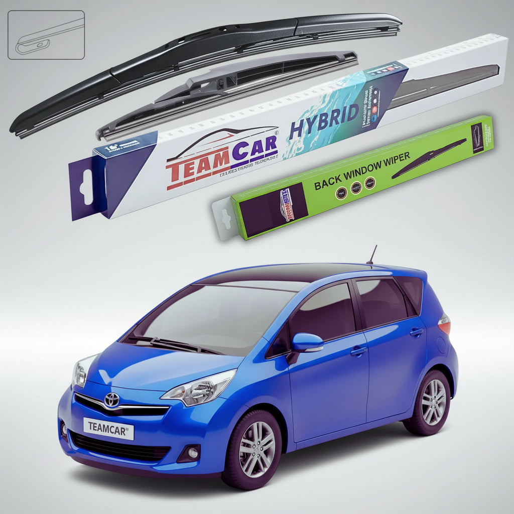 Ștergătoare Toyota Verso-S P12 2010-2015 | Set Față și Spate Hibrid – TeamCar®