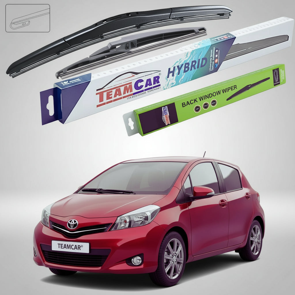 Ștergătoare Toyota Yaris P13 Hatchback 2011-prezent | Set Față și Spate Hibrid – TeamCar®