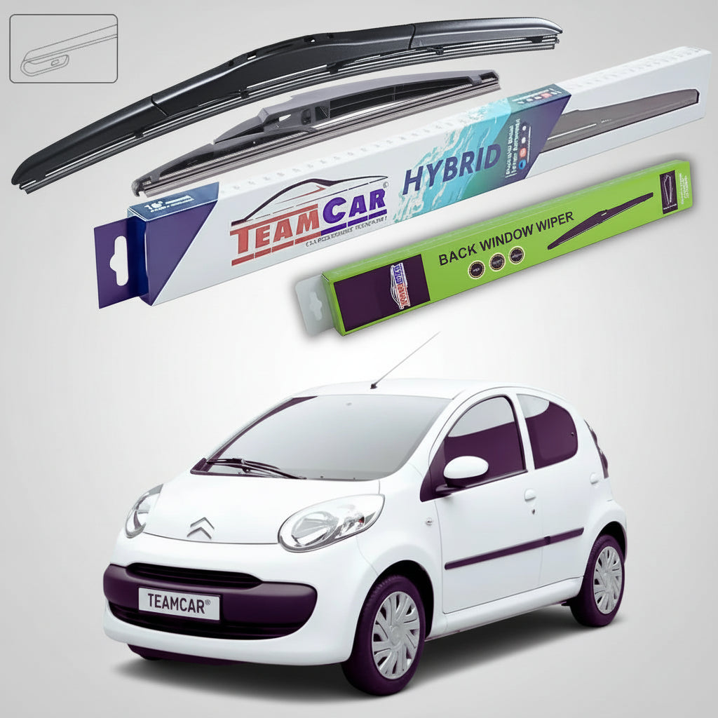 Ștergătoare Citroën C1 Gen I B0 Hatchback 2005-2014 | Ștergător Față și Spate Hibrid – TeamCar®