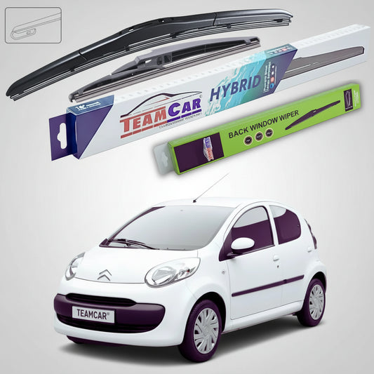 Ștergătoare Citroën C1 Gen I B0 Hatchback 2005-2014 | Ștergător Față și Spate Hibrid – TeamCar®
