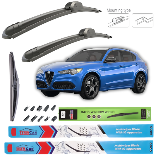 Wipers Alfa Romeo Stelvio 2016-2022 - Complete set