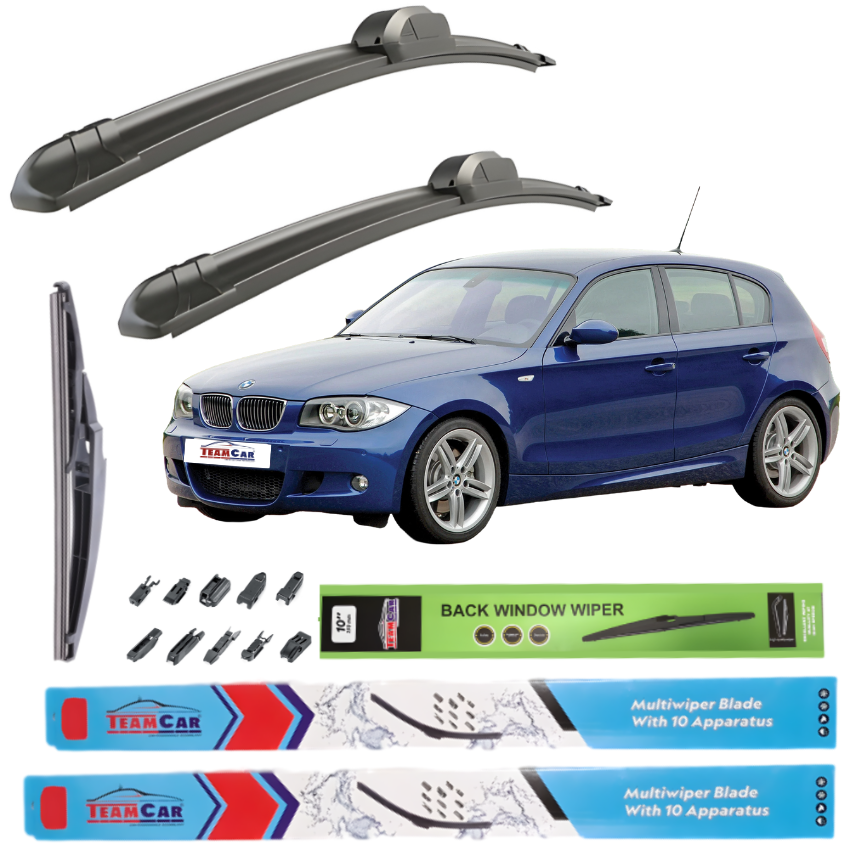 Ștergătoare Auto TeamCar® Compatibile BMW Seria 1 E87 (2004–2011) – Set Complet Față + Spate