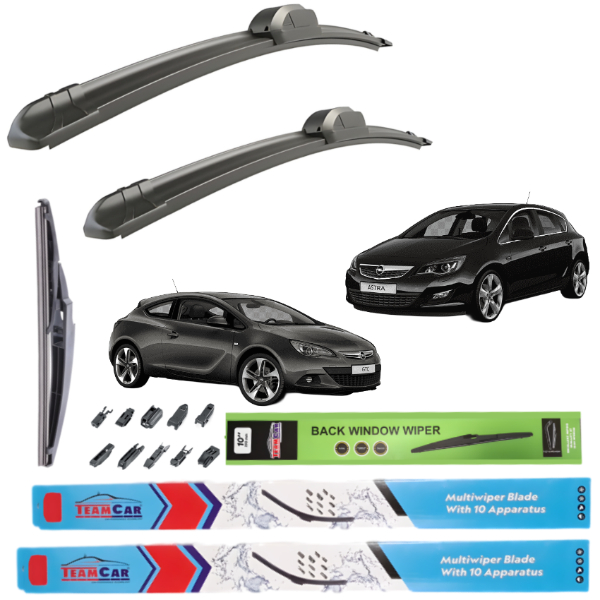 Ștergătoare TeamCar® OPEL ASTRA J HATCHBACK / GTC (2009–2015) – Set complet