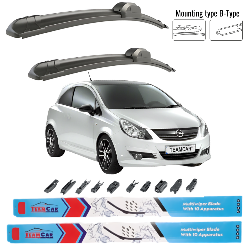 TeamCar® Wipers Opel Corsa D (2006–2014) – Front set 