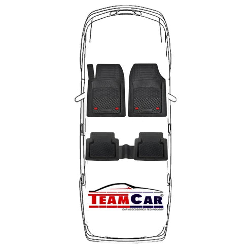 TeamCar® Car Mats Tray Type Compatible Peugeot 508 II (2018-2024) Black Durable Material